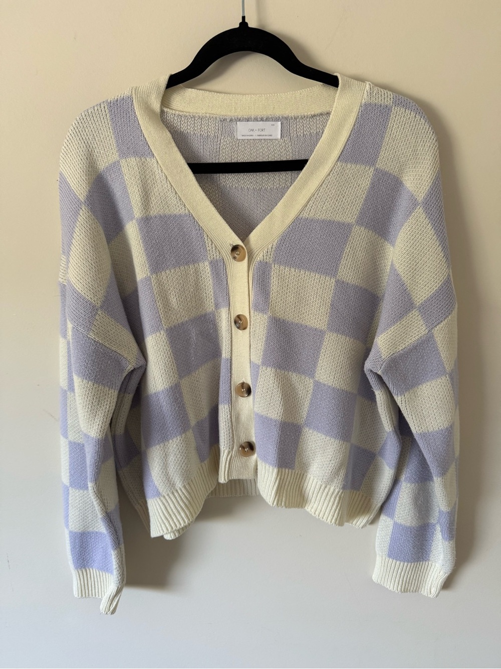 313 OAK & FORT CHECKERED CARDIGAN